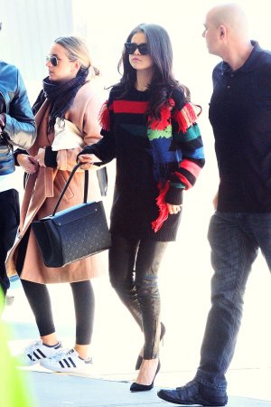 Selena Gomez departing from JFK Airport