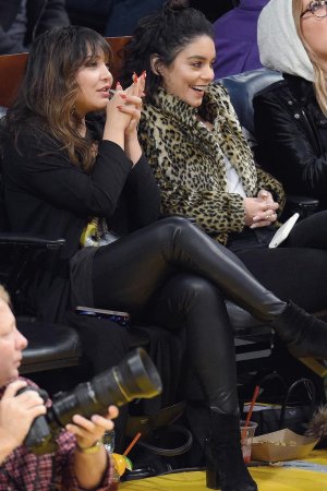 Stella Hudgens attends a basketball game