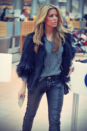 Sylvie van der Vaart at Hamburg airport