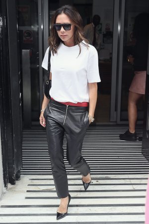 Victoria Beckham arrives BBC Radio 2 Studios