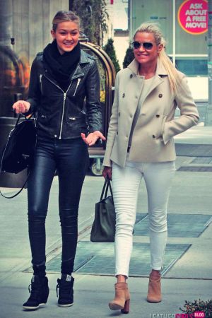 Yolanda Foster and her daughter Gigi out and about Soho