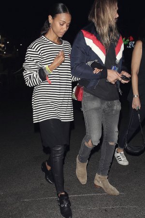 Zoe Saldana arrives at Jay Z and Beyonce’s concert