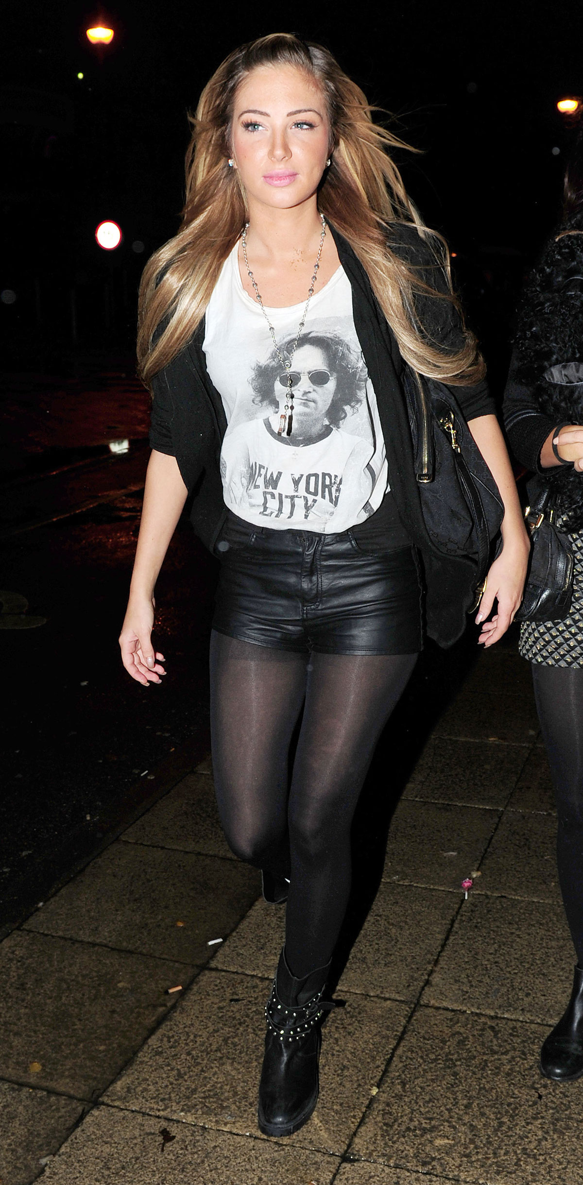 Tulisa Contostavlos at a bowling alley