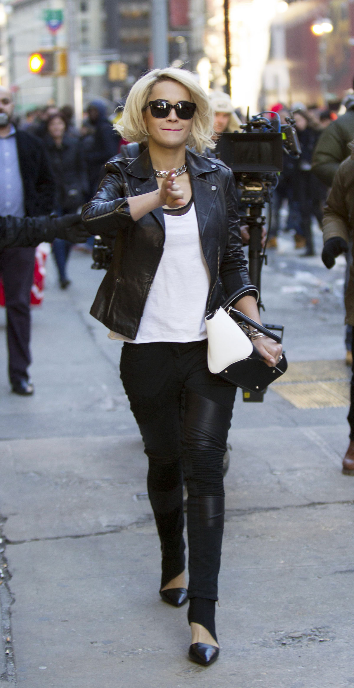 Rita Ora does a photo shoot in Times Square