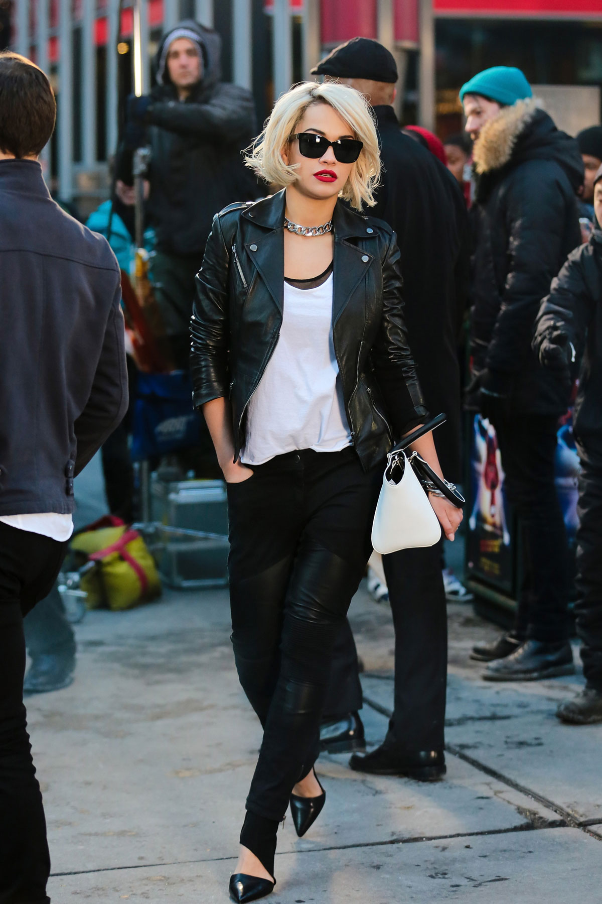 Rita Ora does a photo shoot in Times Square
