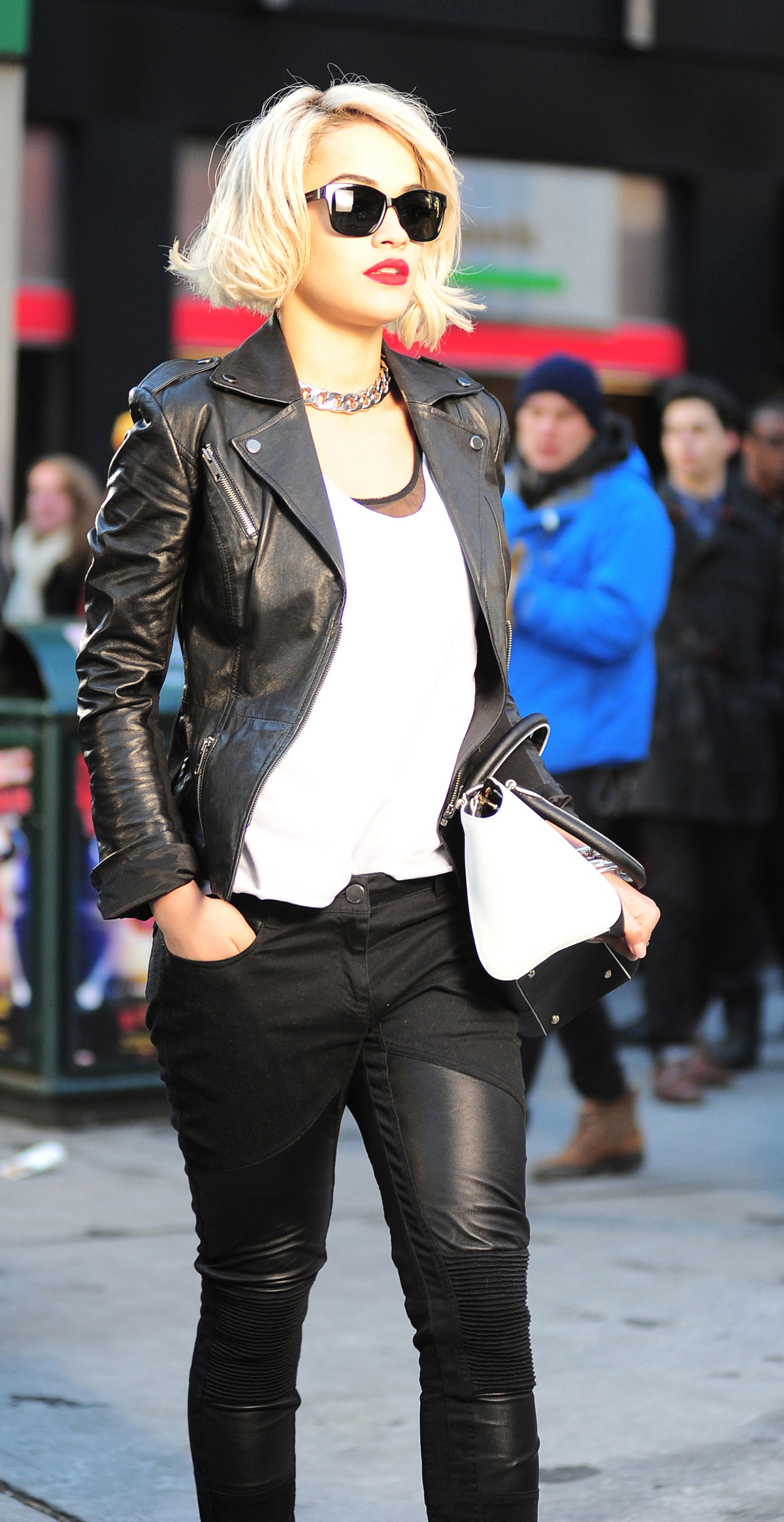 Rita Ora does a photo shoot in Times Square