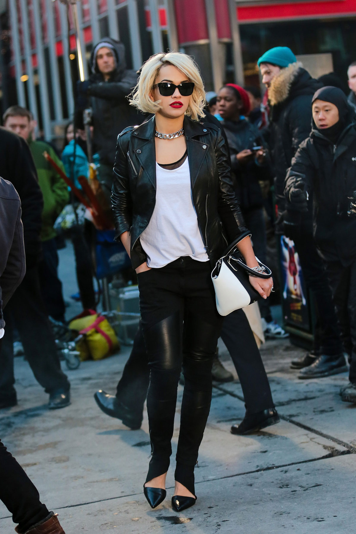 Rita Ora does a photo shoot in Times Square