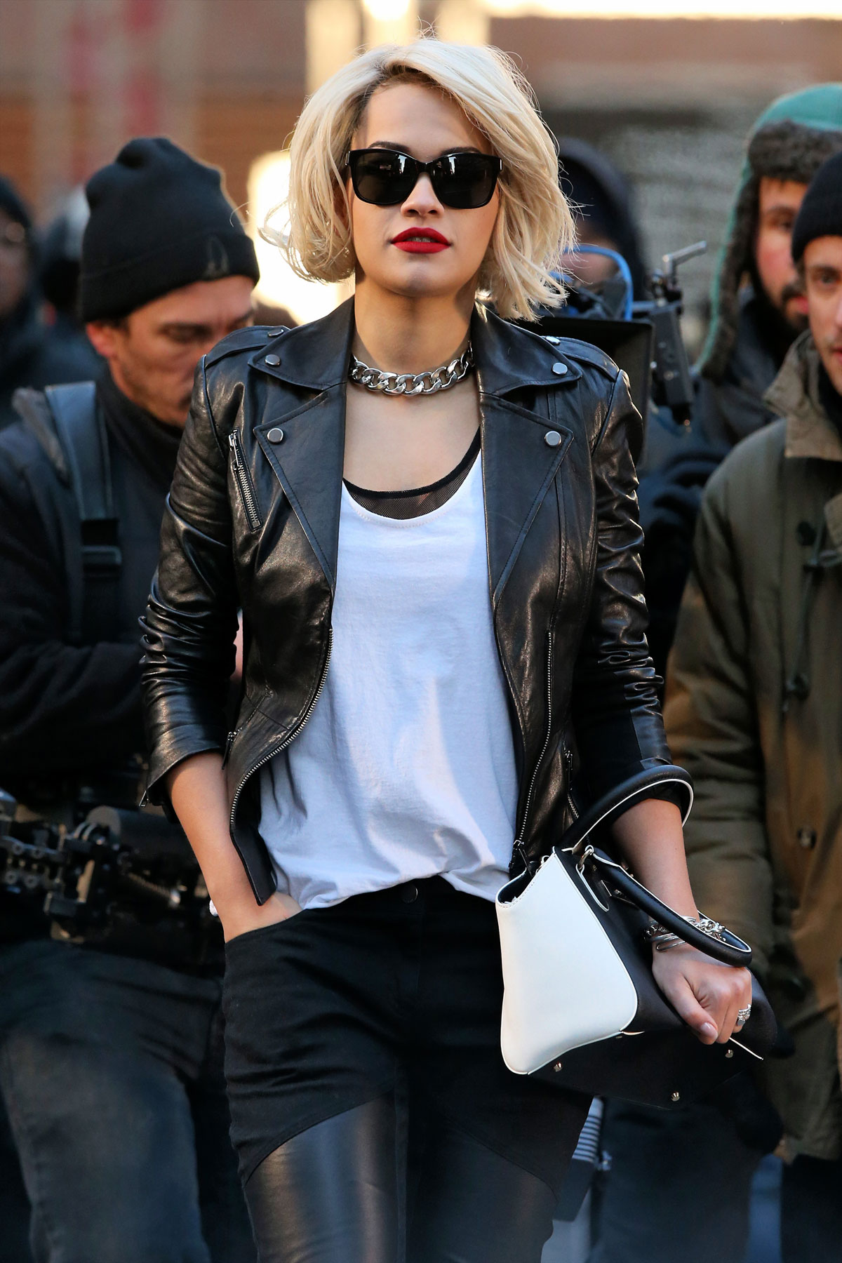 Rita Ora does a photo shoot in Times Square