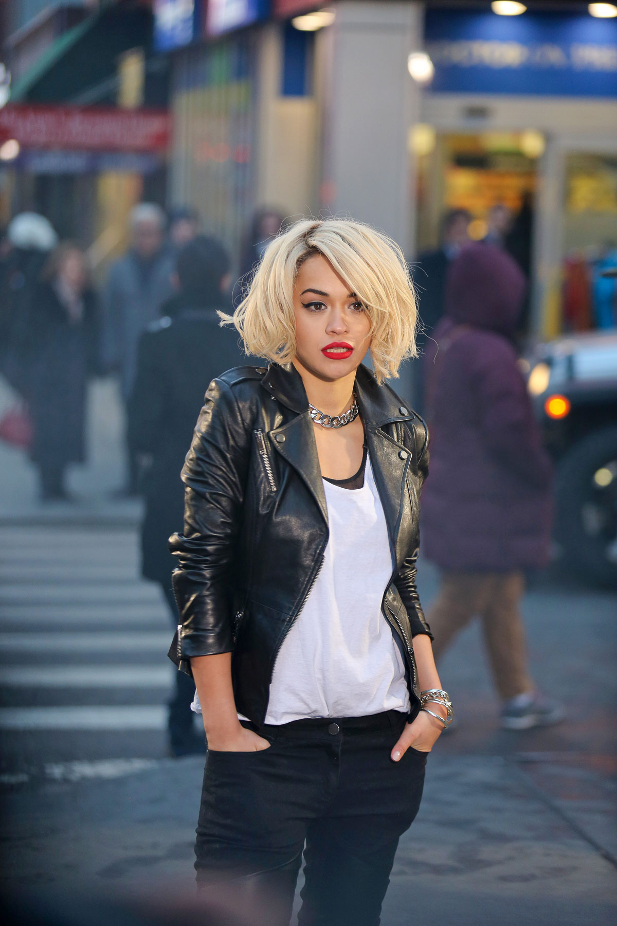 Rita Ora does a photo shoot in Times Square