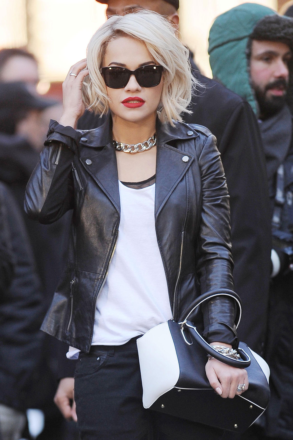 Rita Ora does a photo shoot in Times Square