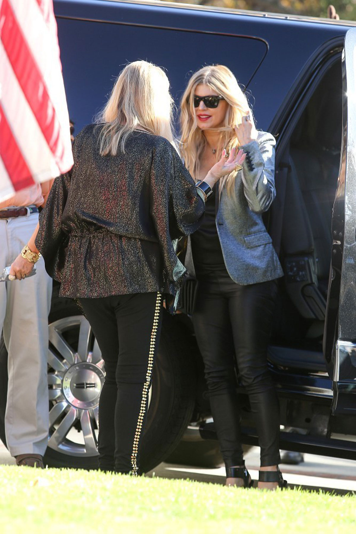 Fergie heads to a Christmas Day family gathering