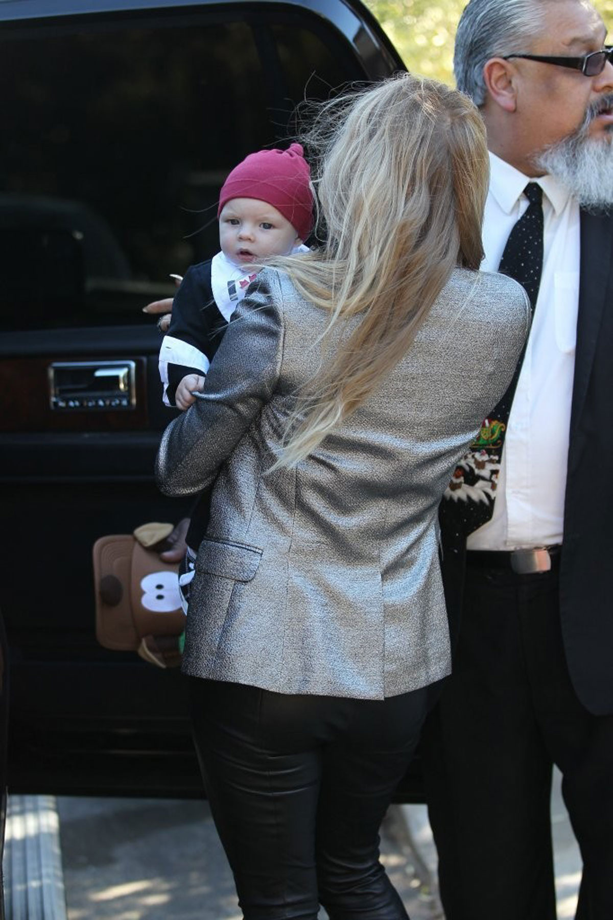 Fergie heads to a Christmas Day family gathering