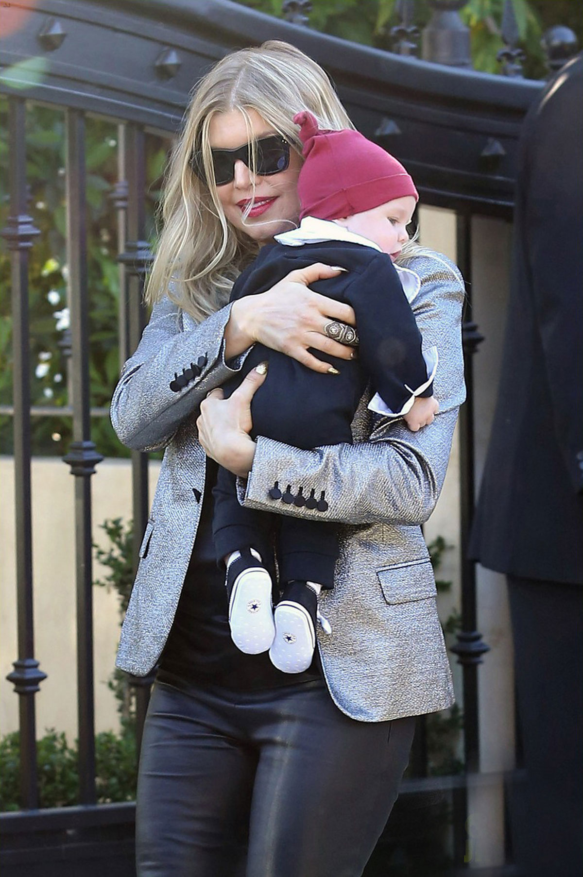 Fergie heads to a Christmas Day family gathering