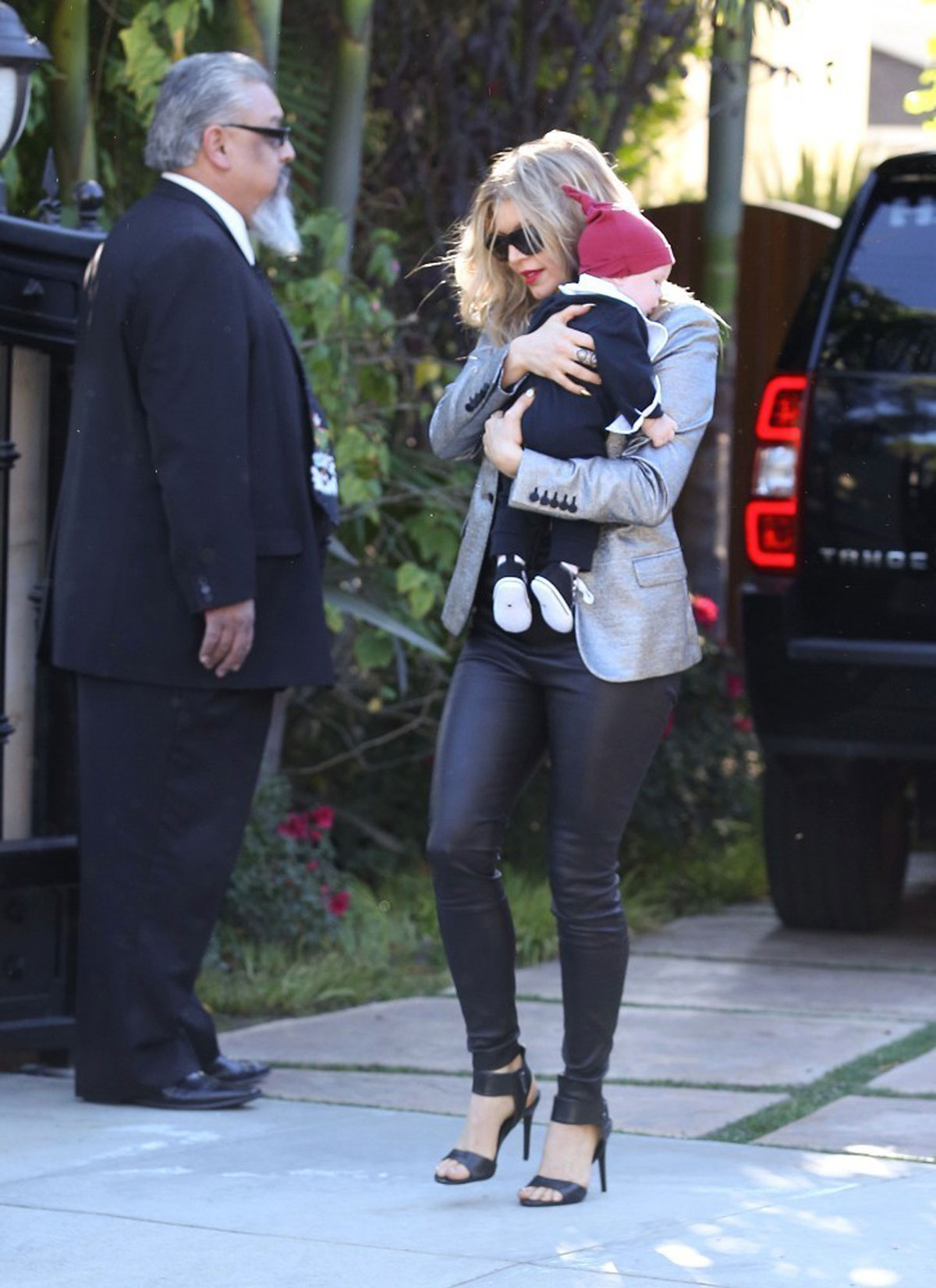 Fergie heads to a Christmas Day family gathering