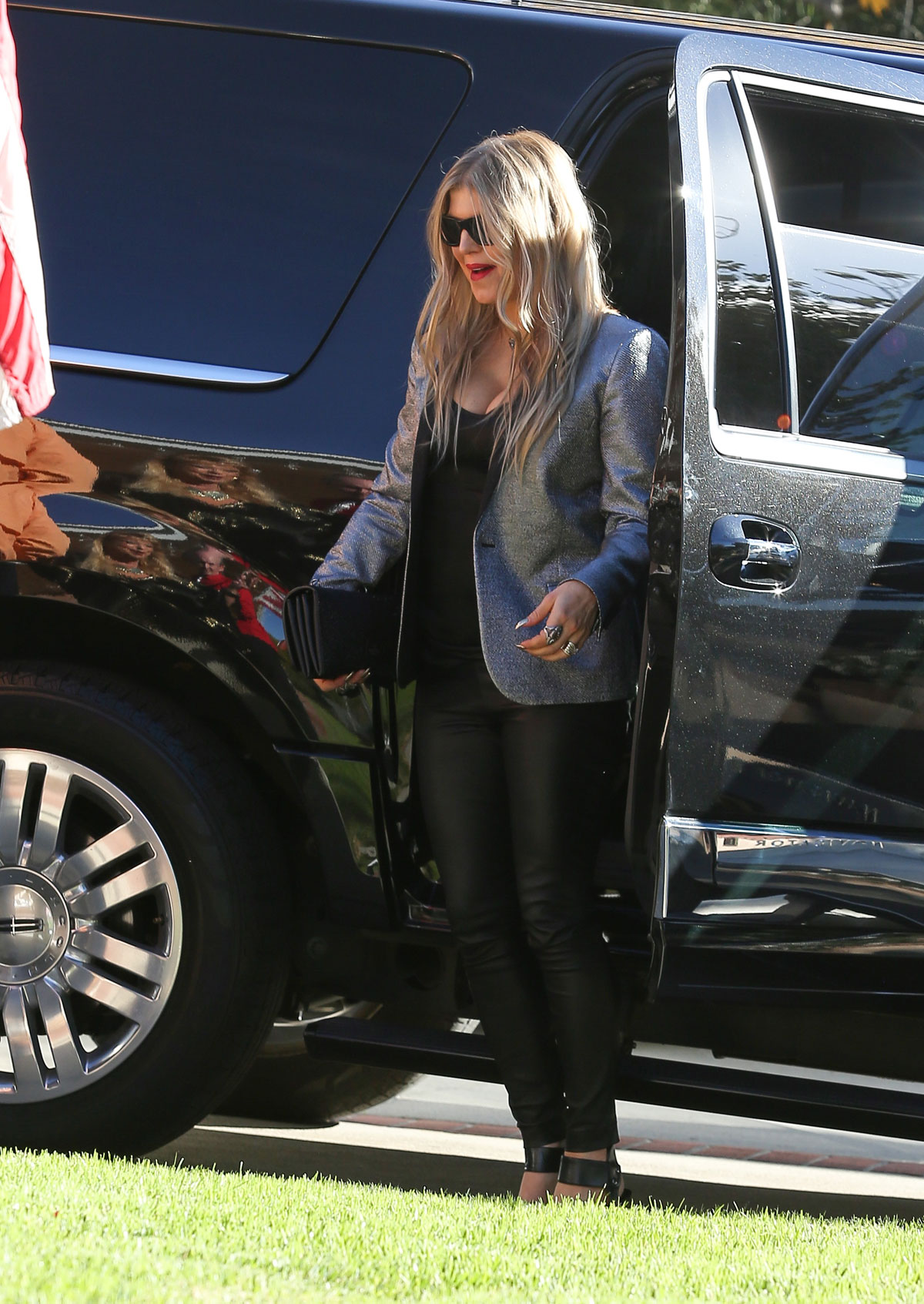 Fergie heads to a Christmas Day family gathering