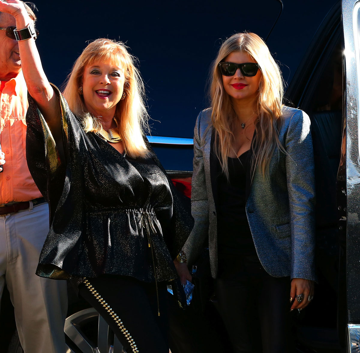 Fergie heads to a Christmas Day family gathering