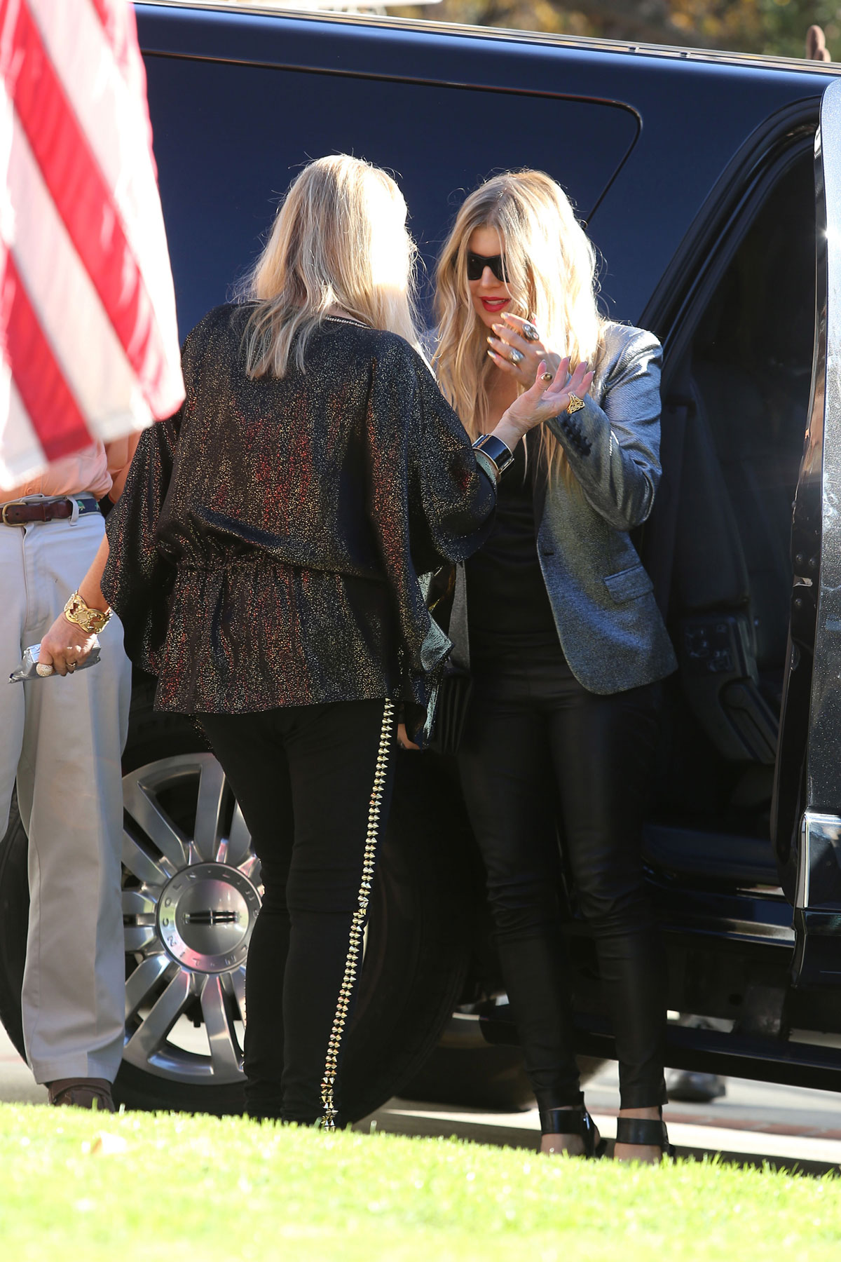 Fergie heads to a Christmas Day family gathering