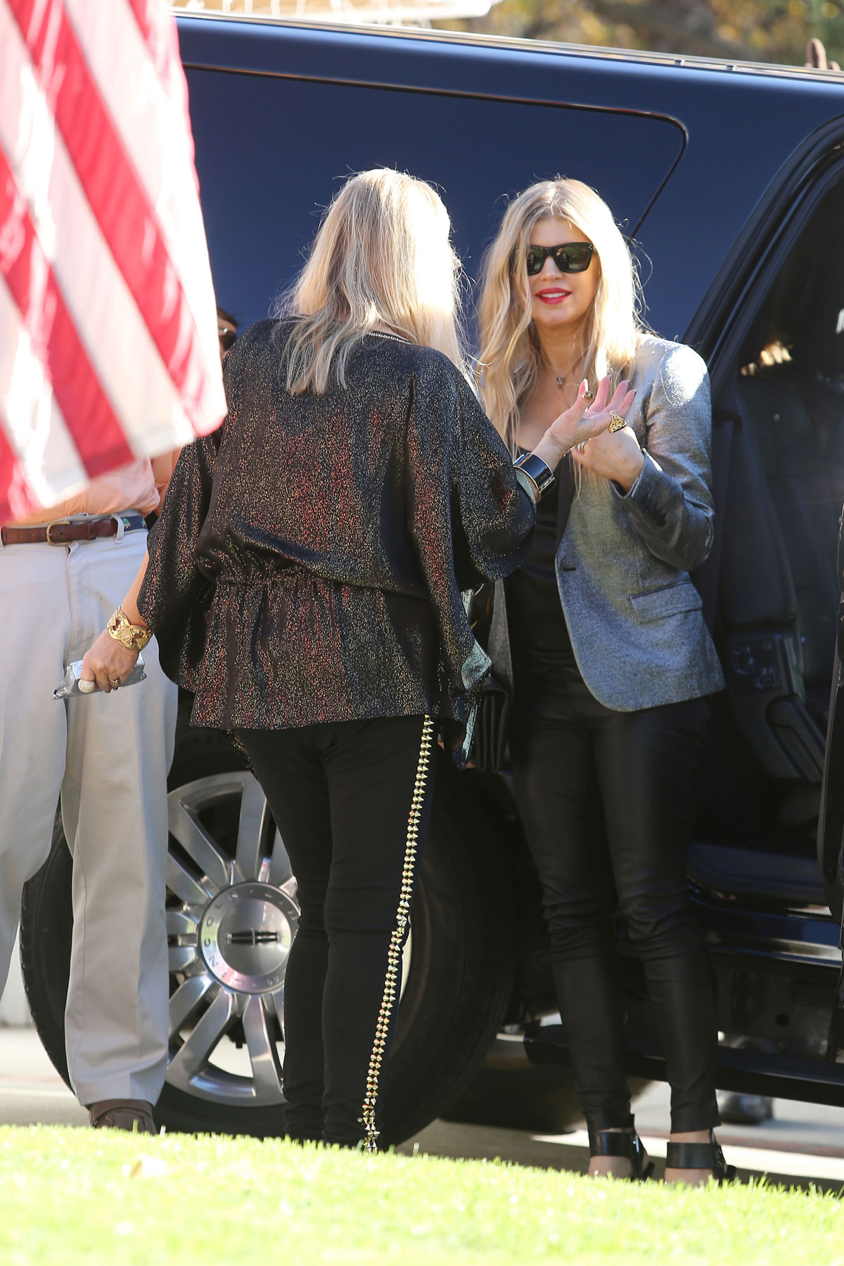 Fergie heads to a Christmas Day family gathering