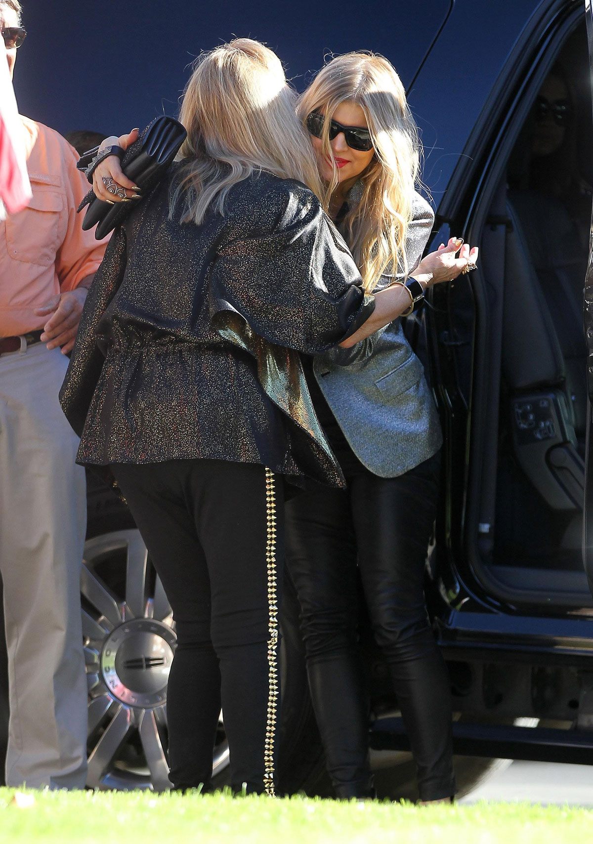 Fergie heads to a Christmas Day family gathering