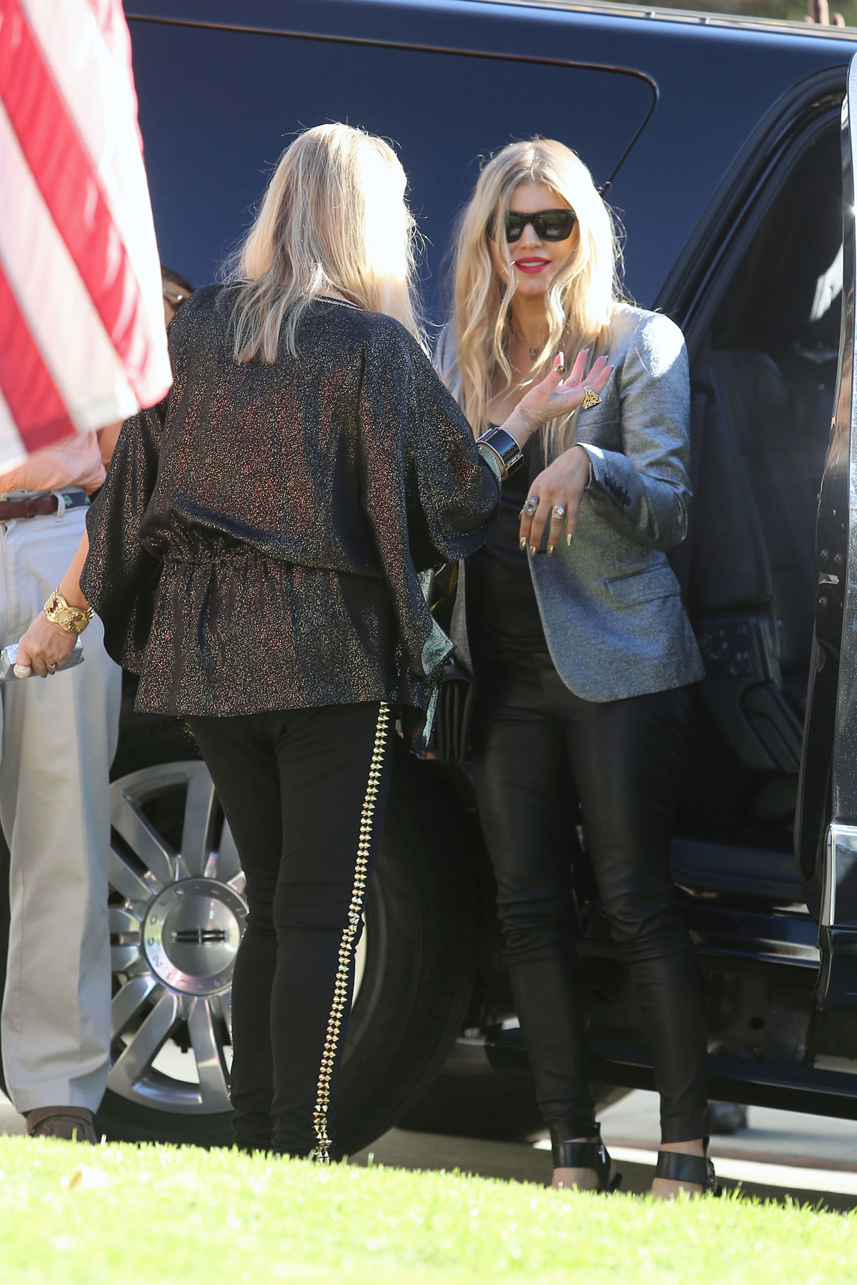 Fergie heads to a Christmas Day family gathering