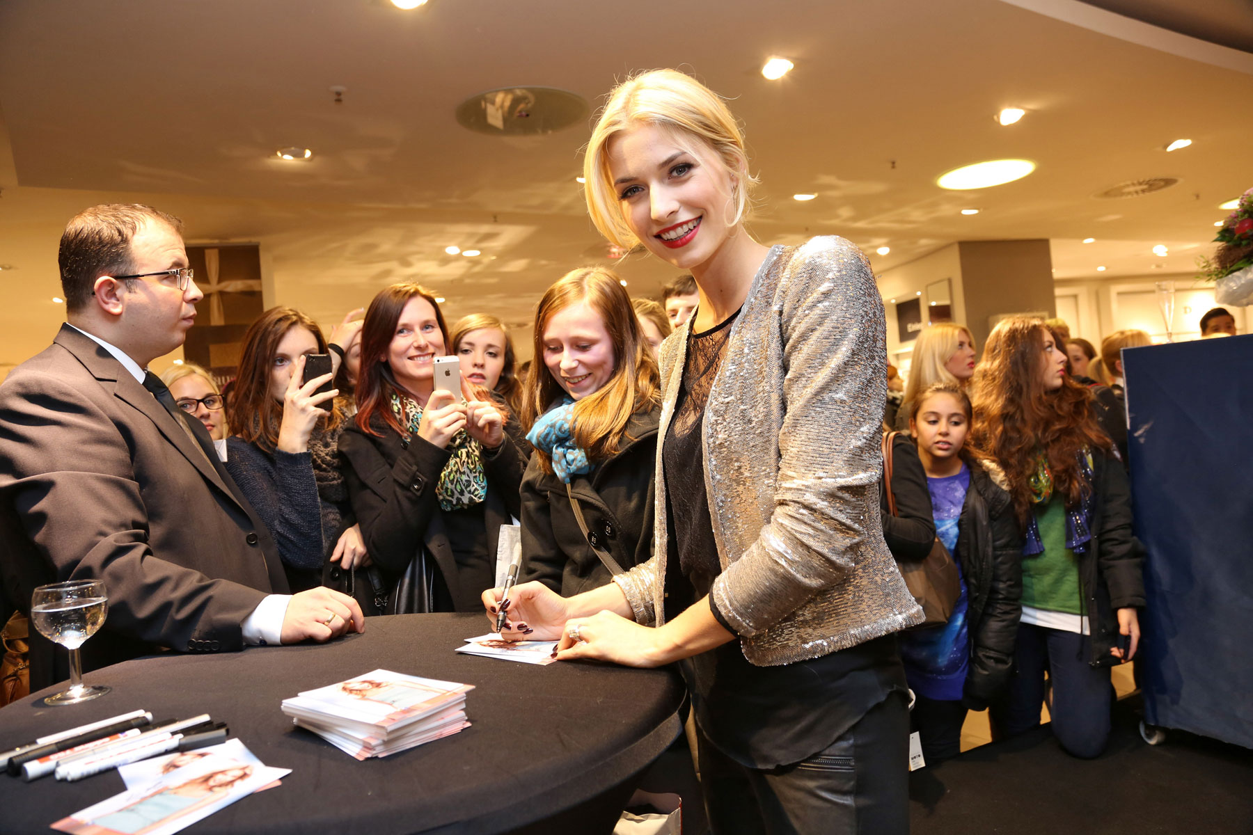 Lena Gercke autograph session at the Karstadt store Young Fashion