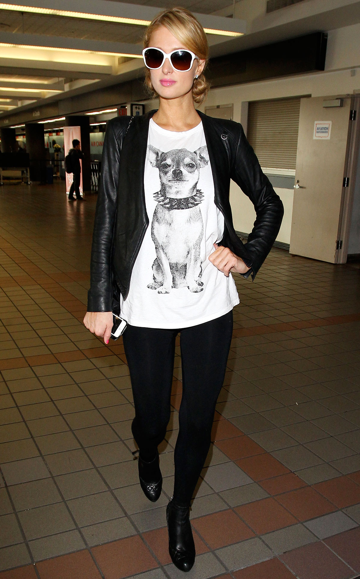 Paris Hilton walking through LAX airport