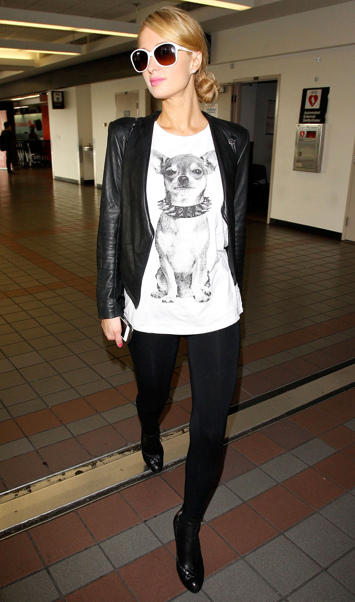 Paris Hilton walking through LAX airport