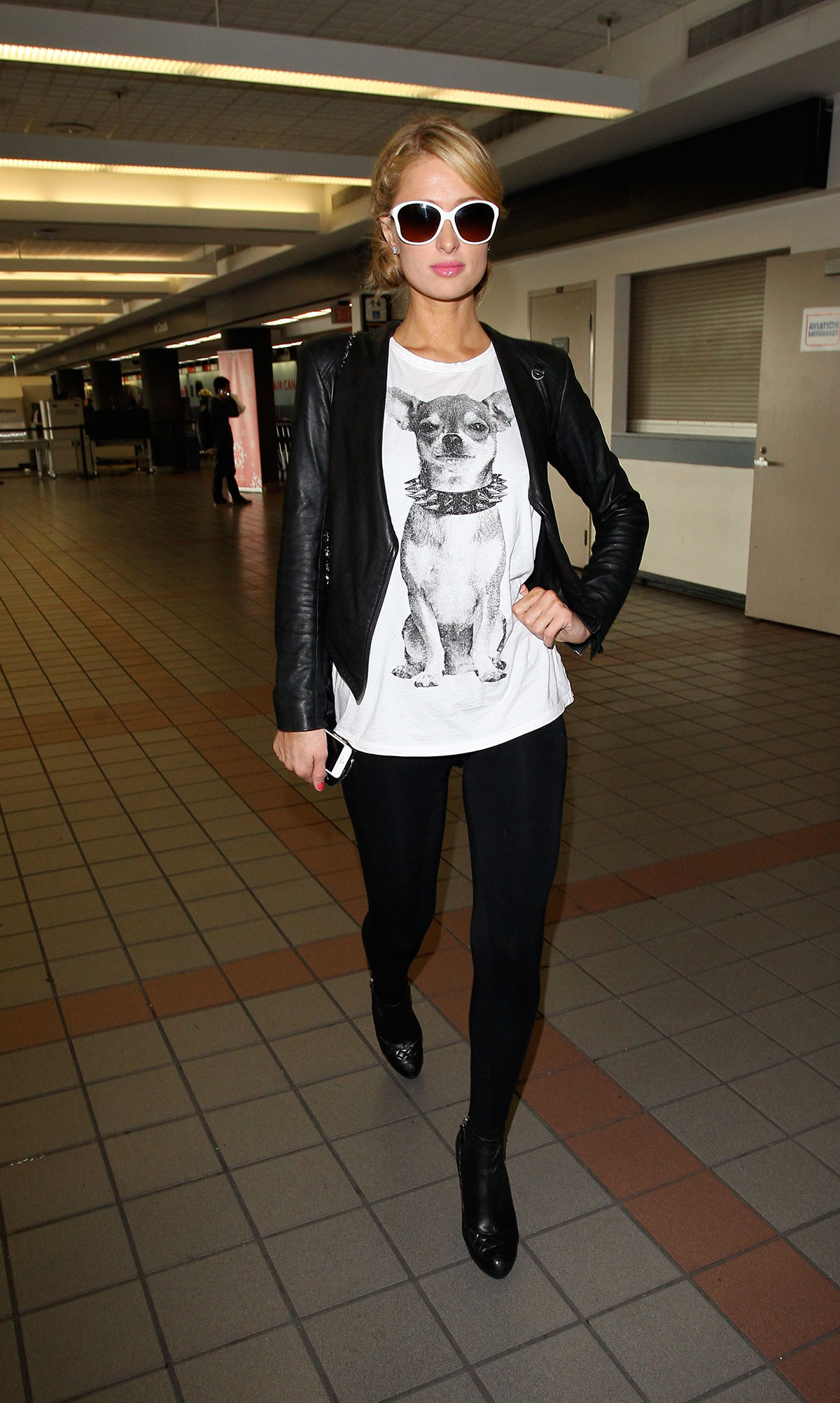 Paris Hilton walking through LAX airport