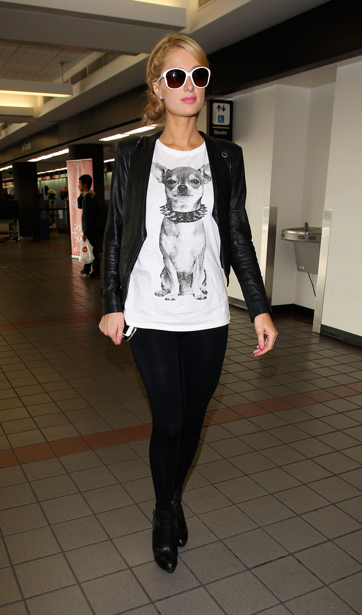 Paris Hilton walking through LAX airport