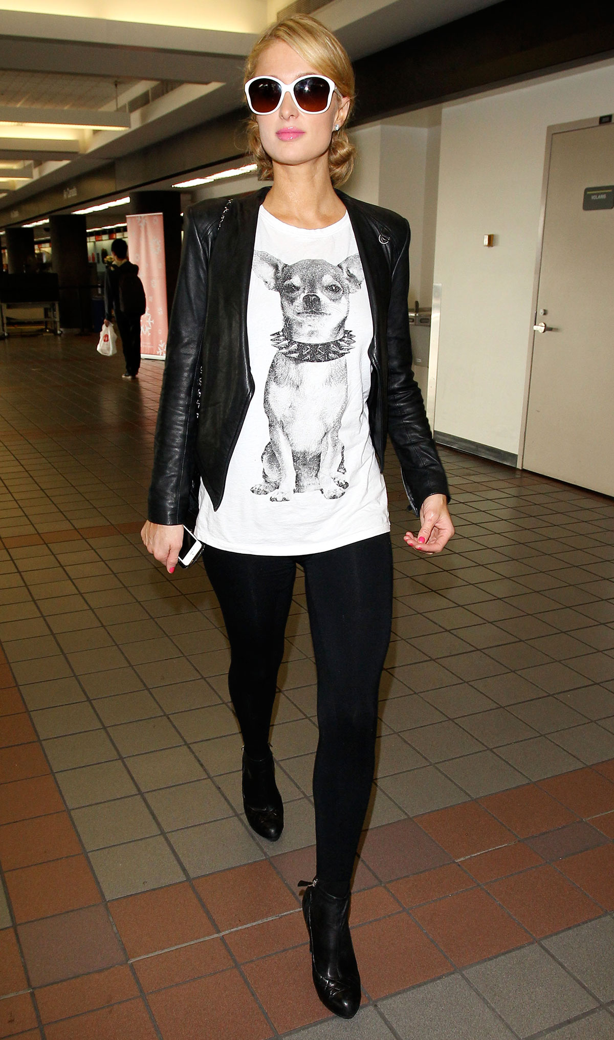 Paris Hilton walking through LAX airport