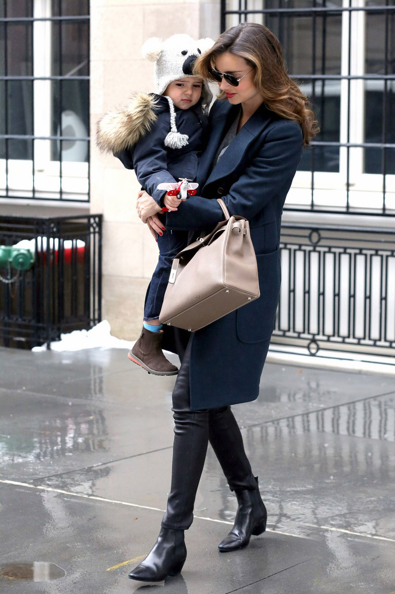 Miranda Kerr steps out with her son