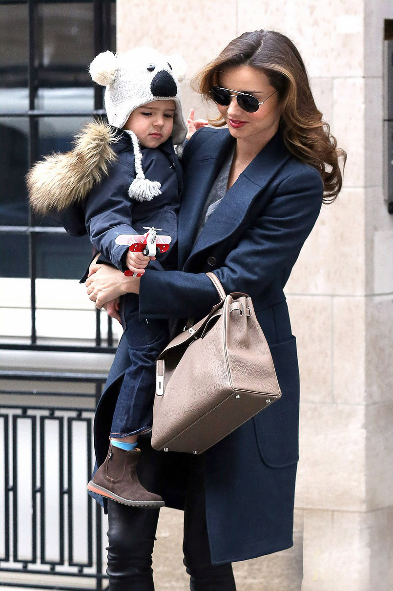 Miranda Kerr steps out with her son