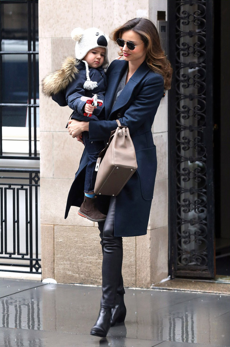 Miranda Kerr steps out with her son