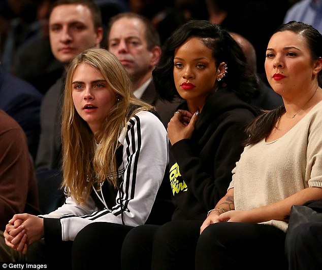 Cara Delevingne at a game between the Brooklyn Nets and the Atlanta Hawks