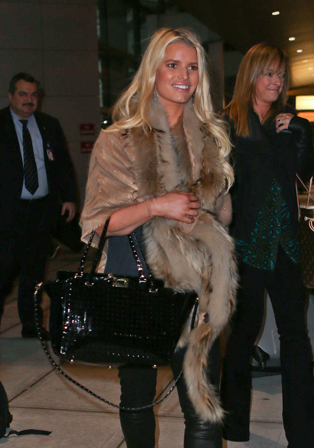 Jessica Simpson arriving on a flight at JFK Airport