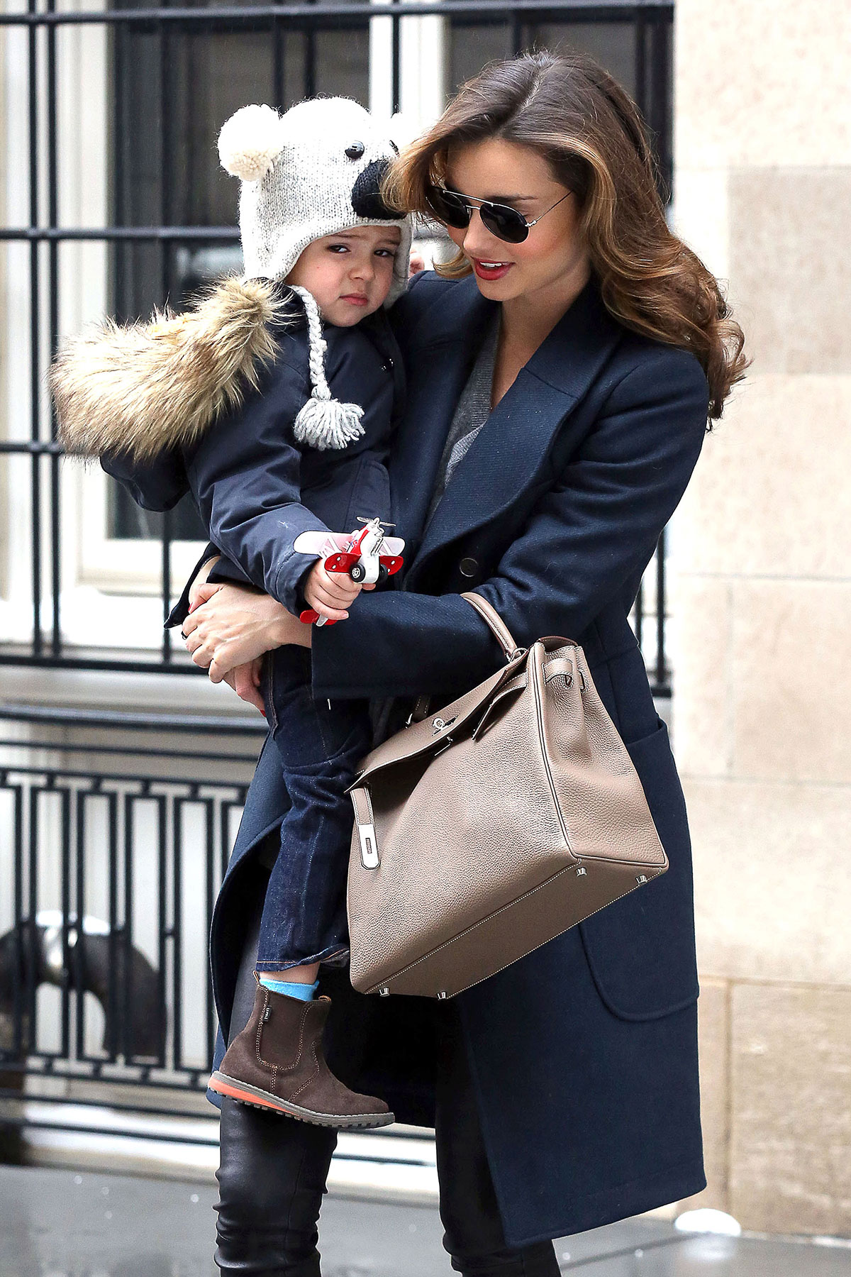 Miranda Kerr leaving Bloom’s house in leather pants