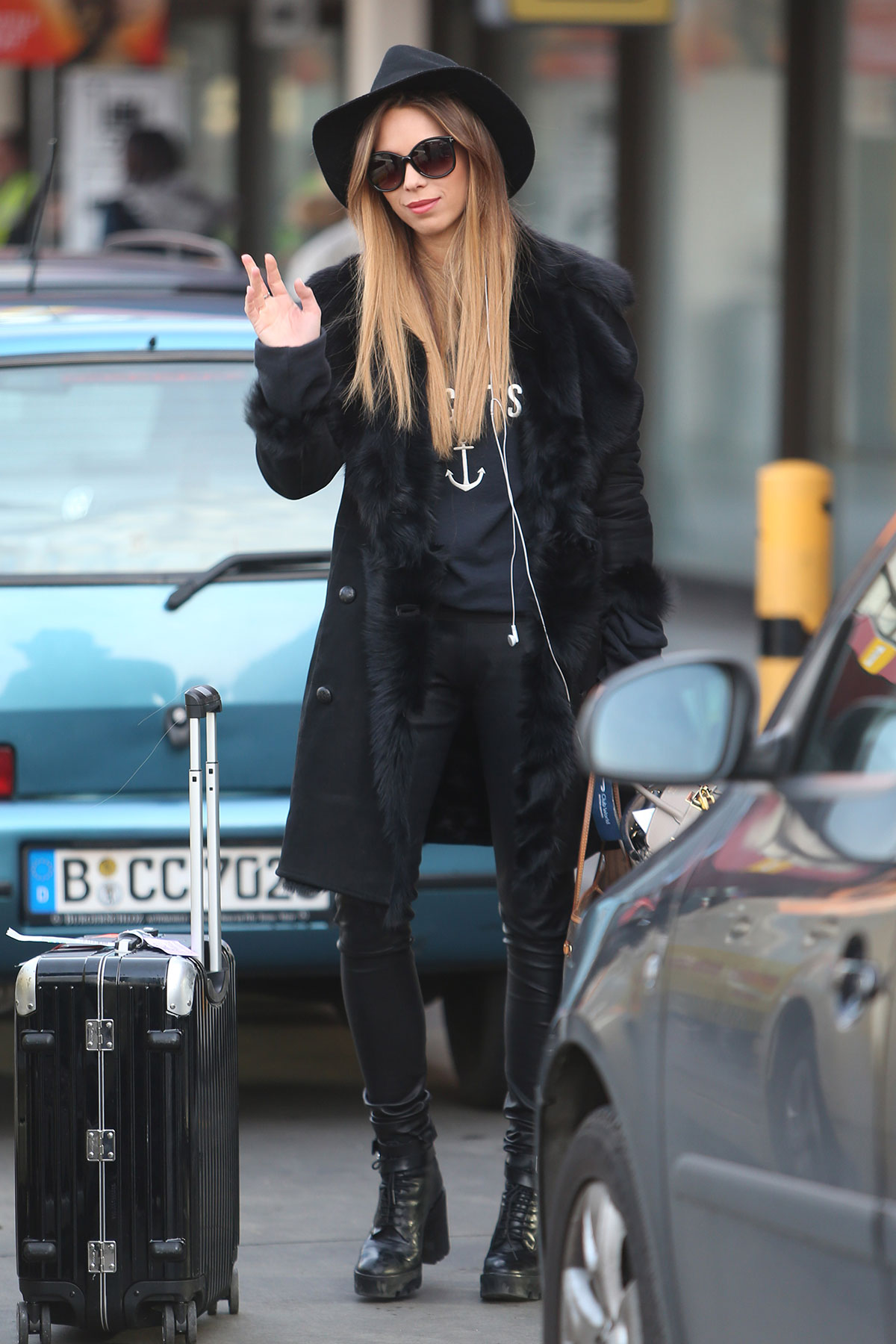 Liliana Matthaus at Tegel Airport in Berlin