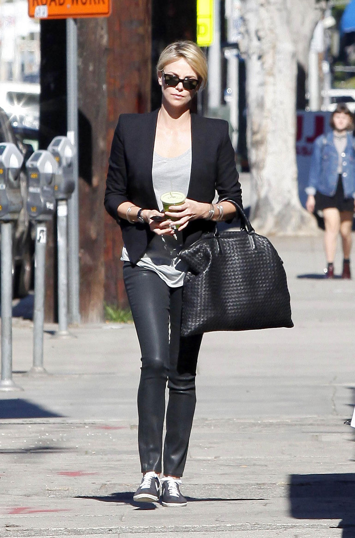 Charlize Theron runs errands in West Hollywood