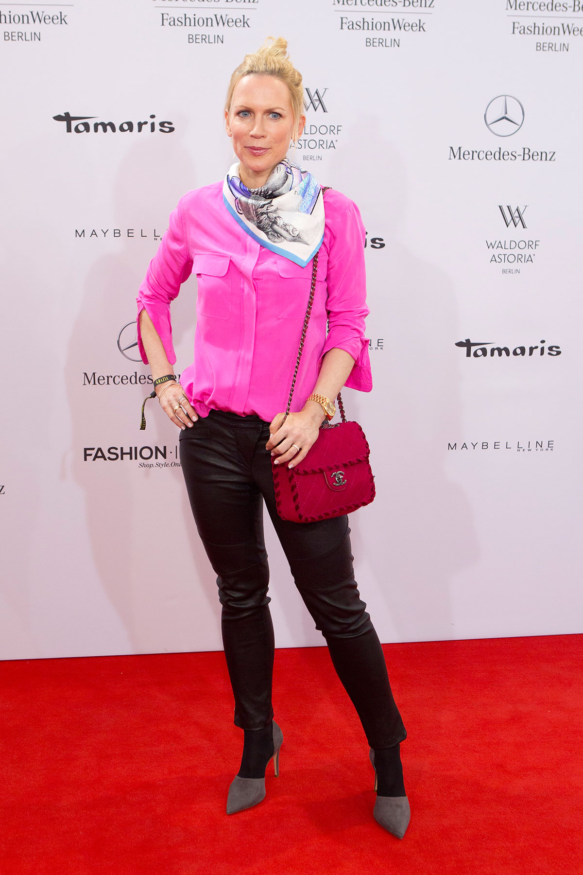 Tamara Graefin von Nayhauss-Cormons attends Mercedes-Benz Fashion Week