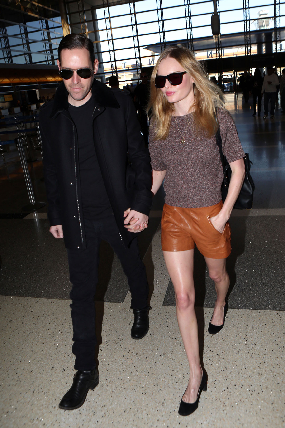 Kate Bosworth departing on a flight at LAX