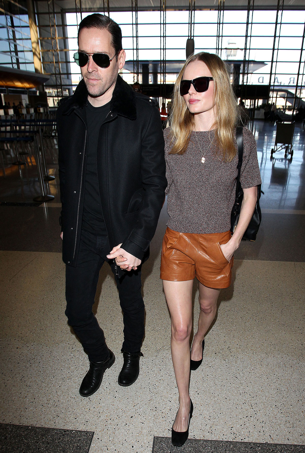 Kate Bosworth departing on a flight at LAX