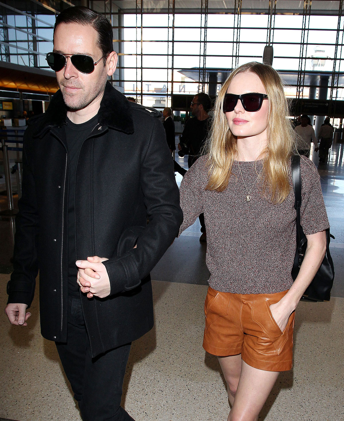 Kate Bosworth departing on a flight at LAX