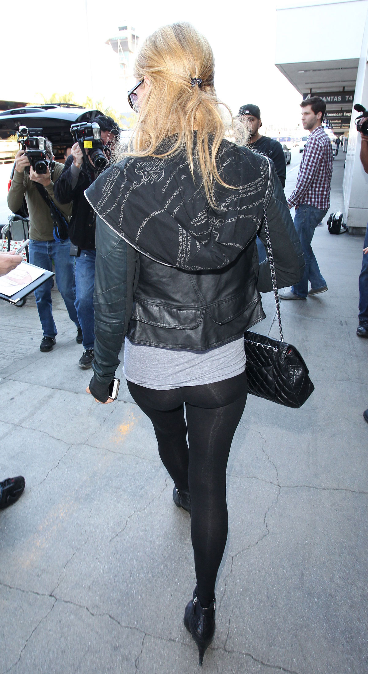 Paris Hilton arriving at LAX airport