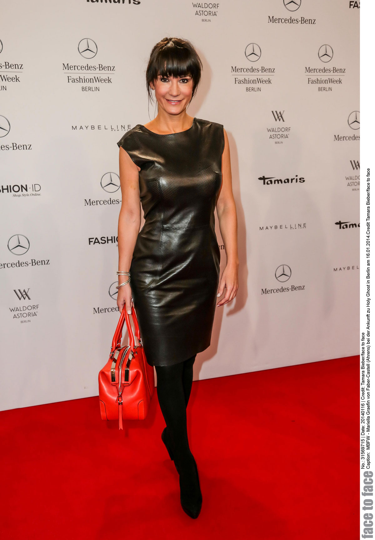 Mariella Ahrens attends Mercedes-Benz Fashion Week