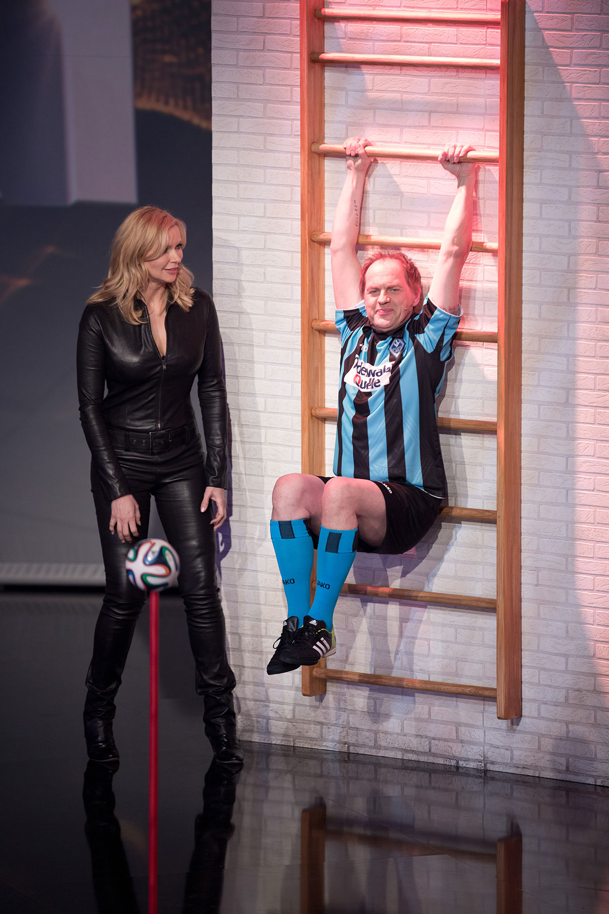 Veronica Ferres recording the RTL show Back to School