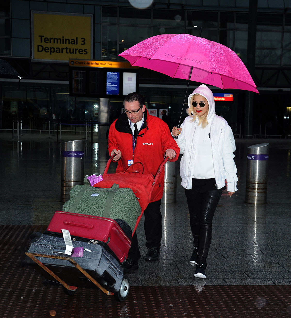 Rita Ora arrives at Heathrow Airport from LA