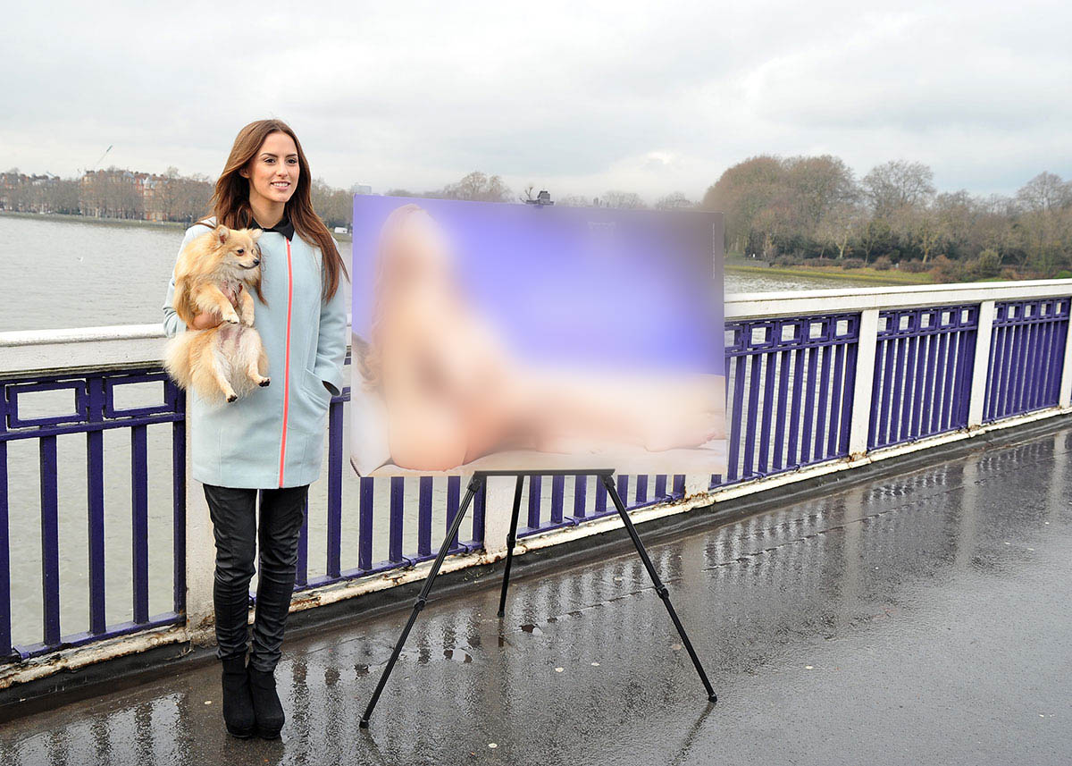 Lucy Watson unveils her anti-fur AD for PETA