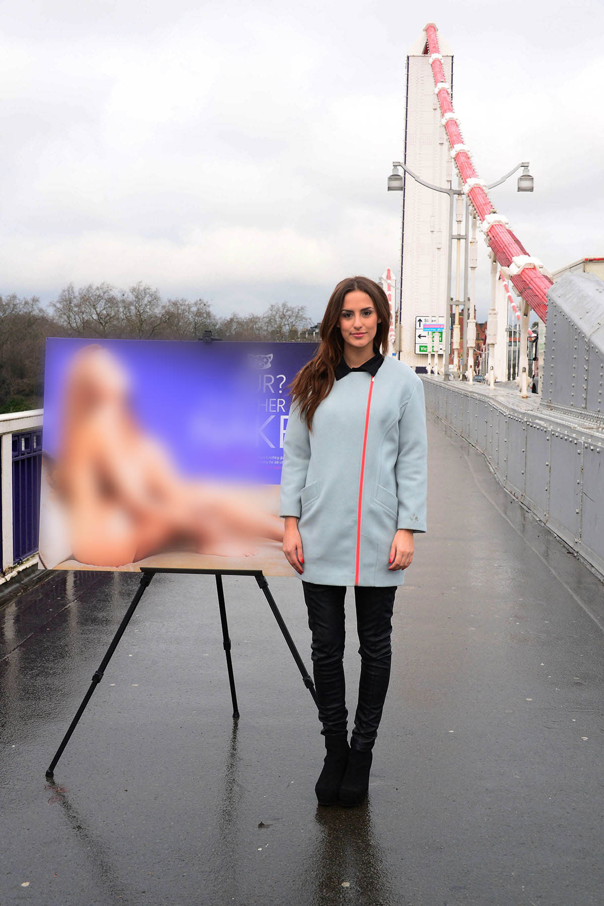 Lucy Watson unveils her anti-fur AD for PETA