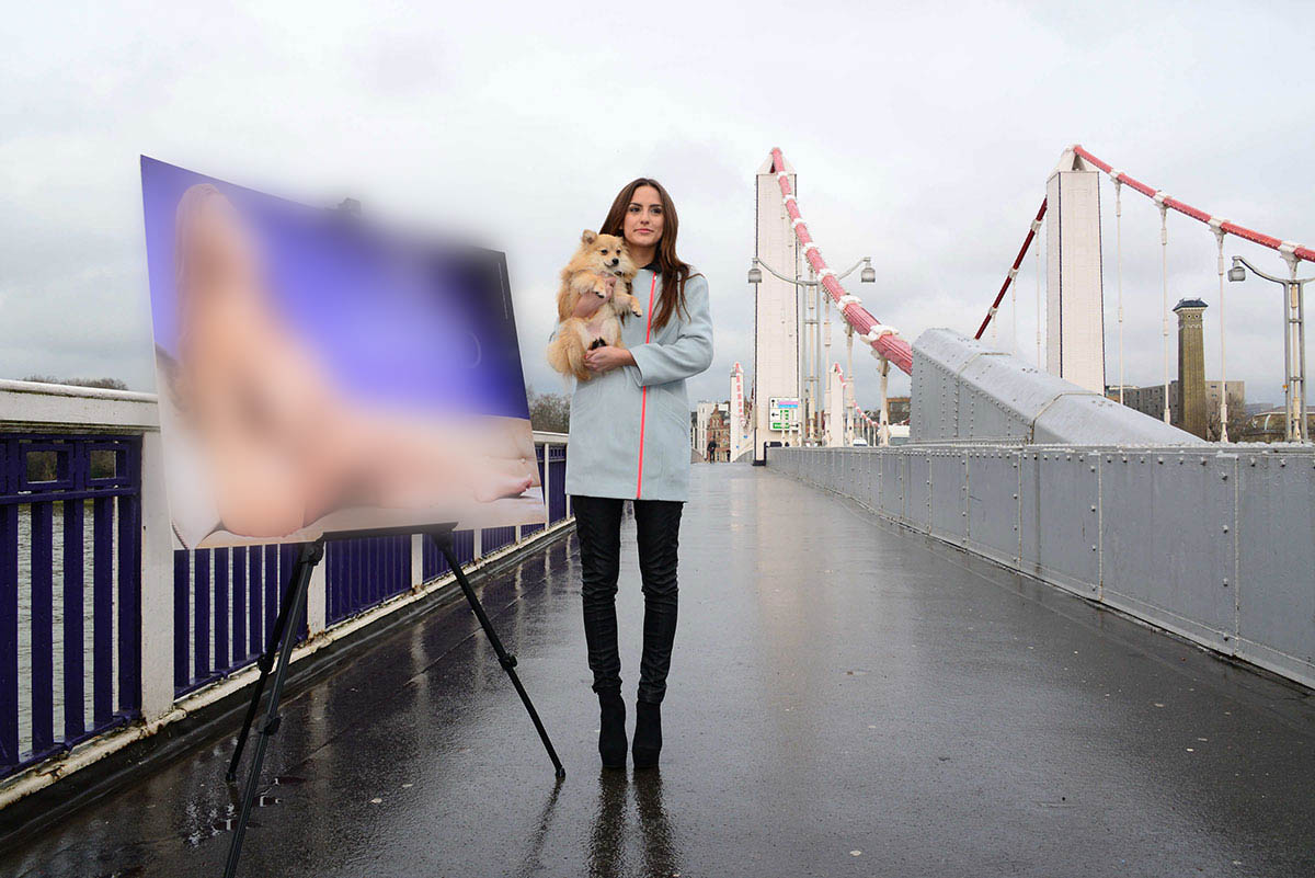 Lucy Watson unveils her anti-fur AD for PETA