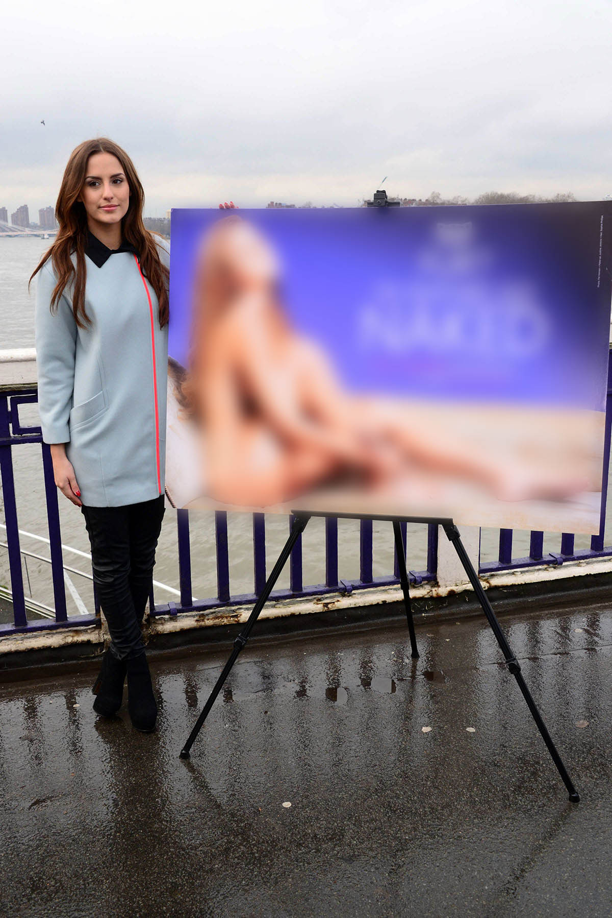 Lucy Watson unveils her anti-fur AD for PETA